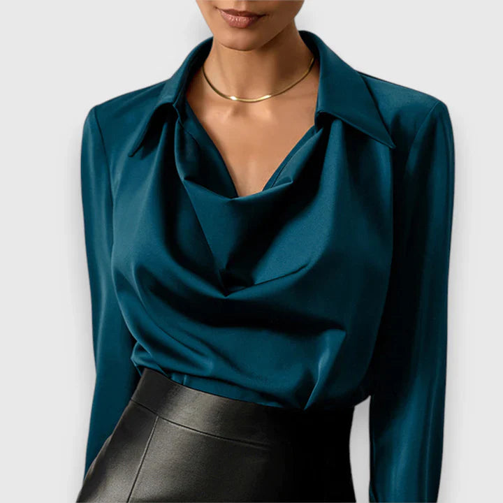 Solina | Stylish Draped Cowl Neck Blouse